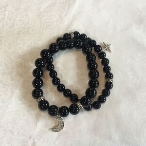 Double Black Bead Bracelet